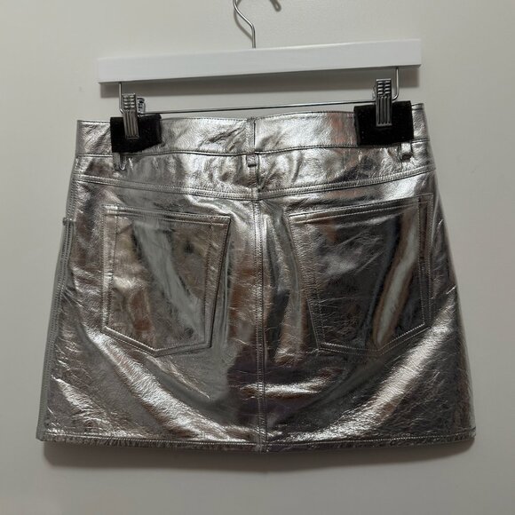 NWT Helmut Lang Mirror 5 Pocket Skirt | US 4 | Metallic Silver - Picture 5 of 6